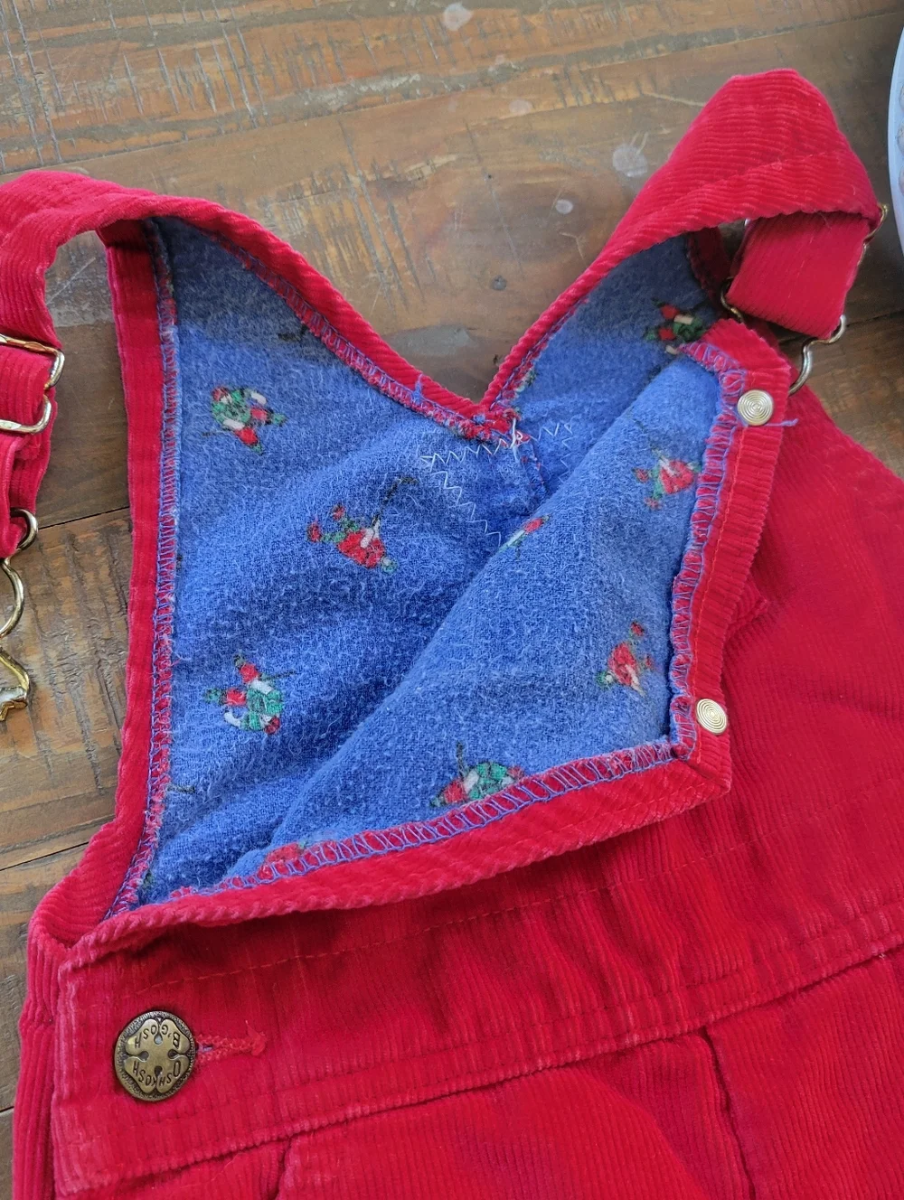 Vintage OshKosh B’Gosh Vestbak Red Corduroy Overalls Made In USA 90s Hockey Line